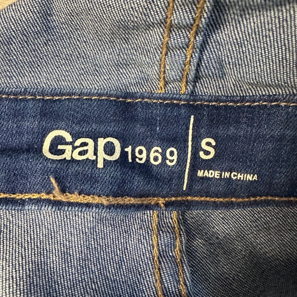 Gap 1969 Flared Denim Overalls Women's Size S Small Blue Med Wash Denim Jumpsuit - Picture 4 of 6